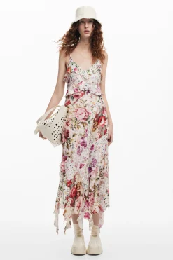 Vestidos Y Monos-Desigual Vestido largo flores