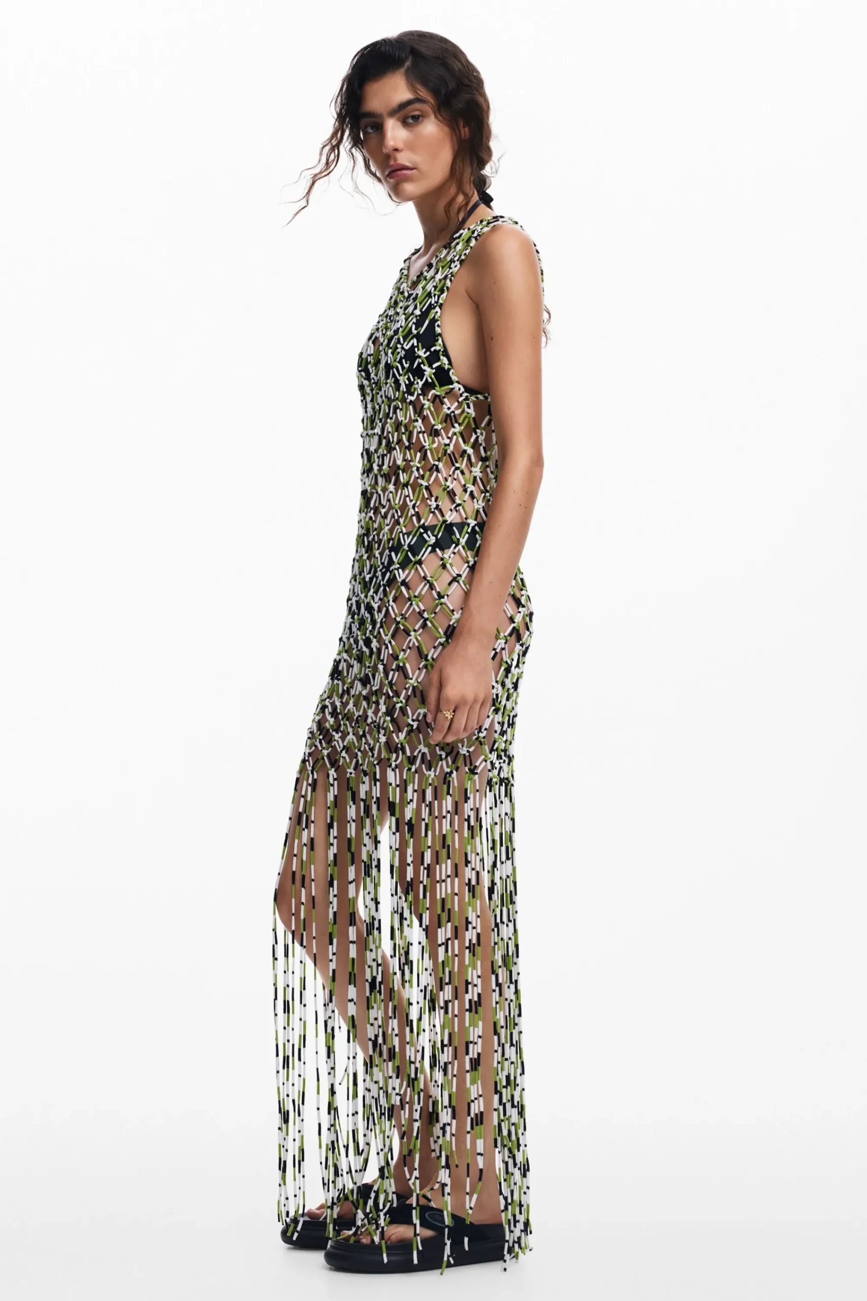 Vestidos Y Monos-Desigual Vestido malla efecto red