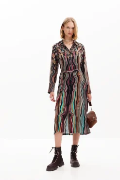Vestidos Y Monos-Desigual Vestido midi camisero