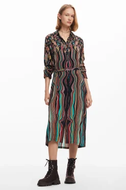 Vestidos Y Monos-Desigual Vestido midi camisero