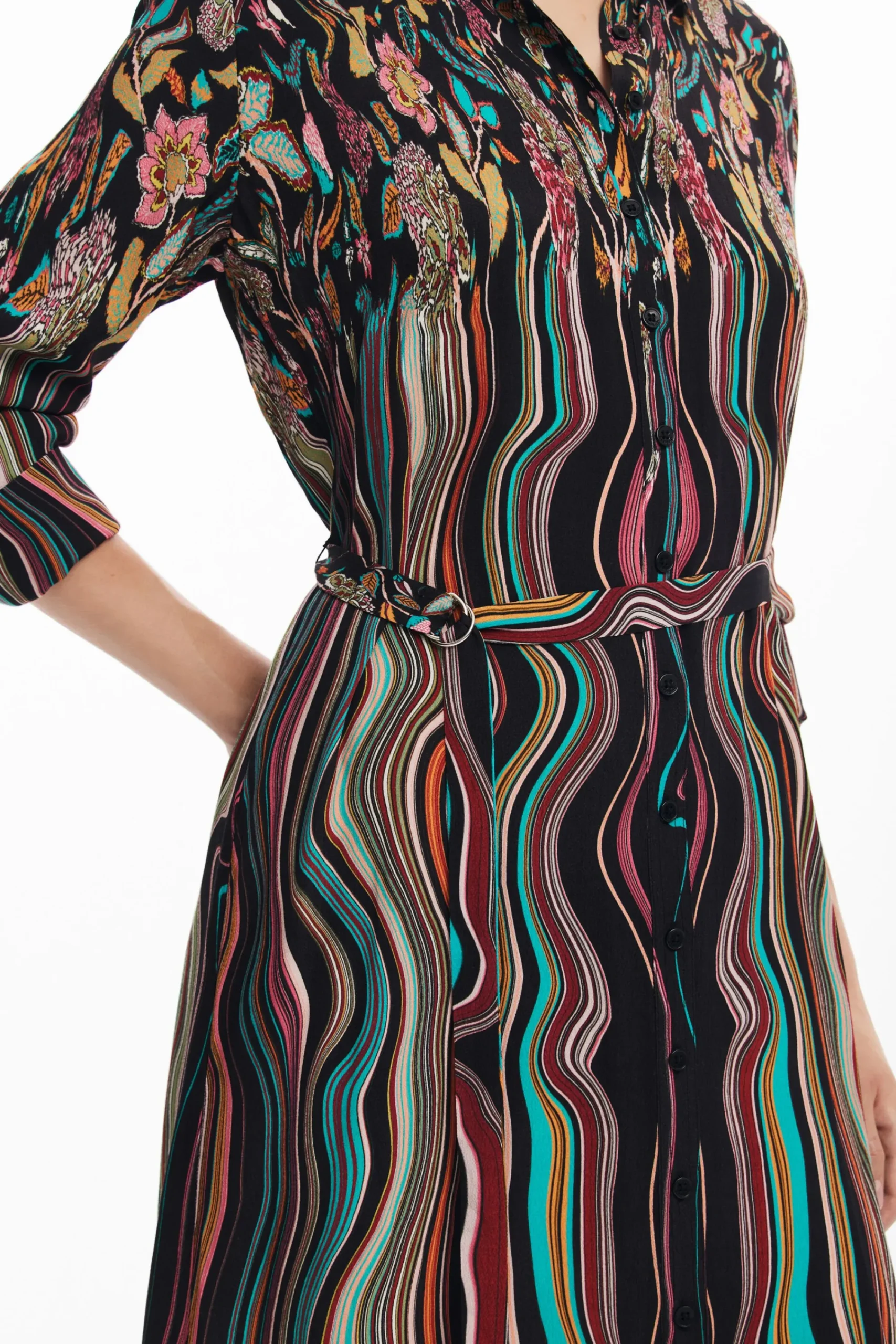 Vestidos Y Monos-Desigual Vestido midi camisero