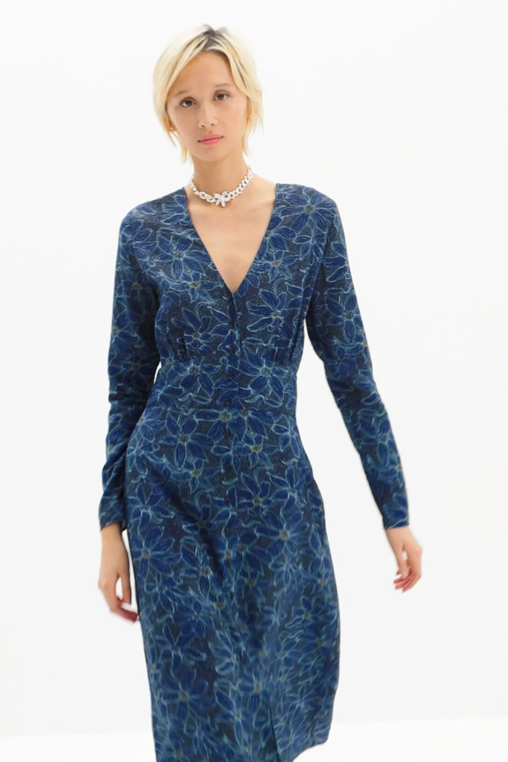 Vestidos Y Monos-Desigual Vestido midi camisero flores