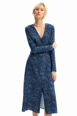 Vestidos Y Monos-Desigual Vestido midi camisero flores