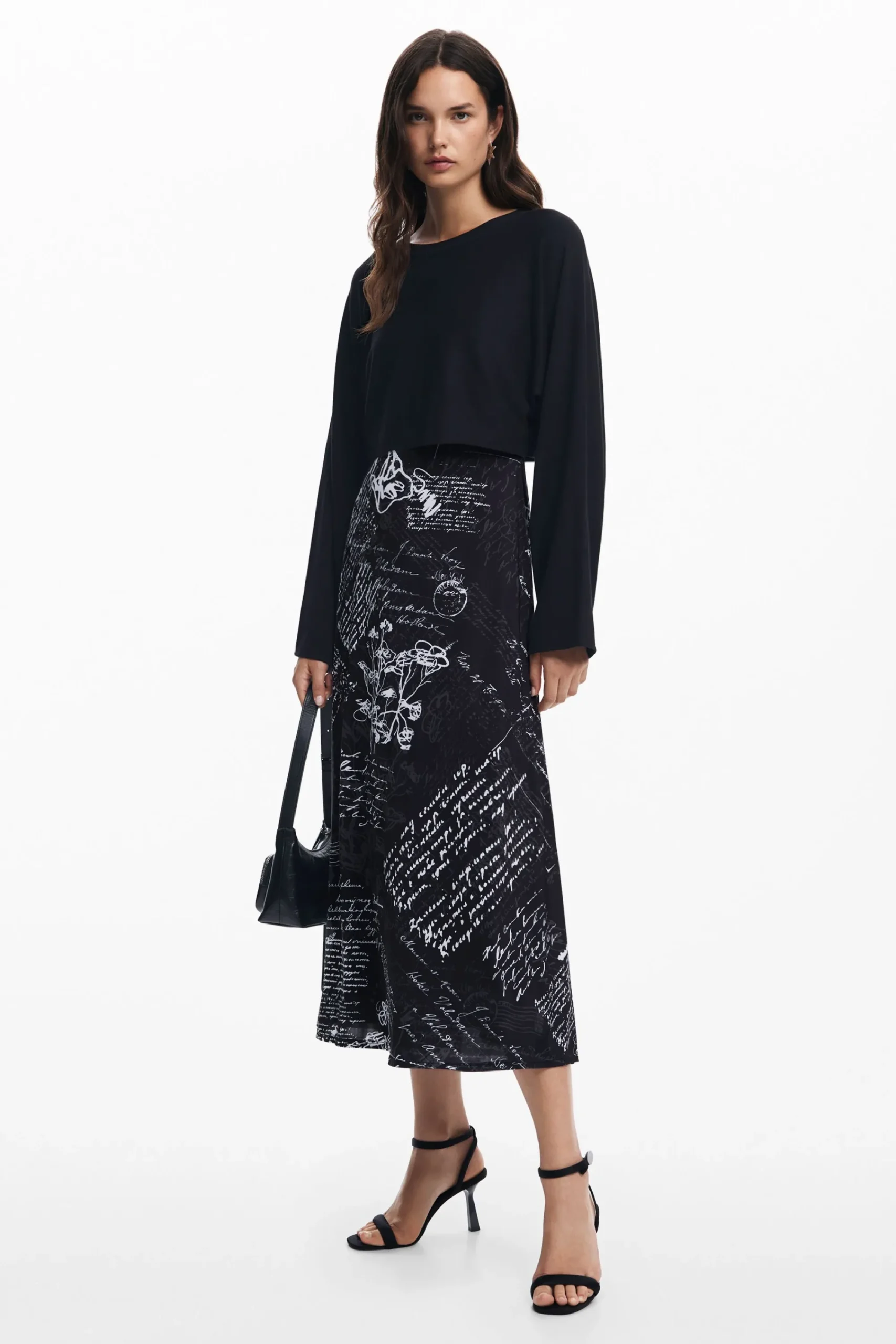 Ropa De Punto|Vestidos Y Monos-Desigual Vestido midi combinado