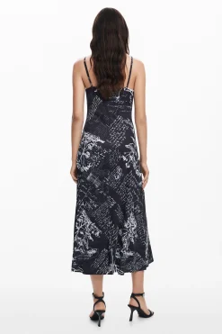 Ropa De Punto|Vestidos Y Monos-Desigual Vestido midi combinado