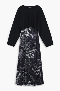 Ropa De Punto|Vestidos Y Monos-Desigual Vestido midi combinado