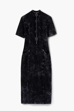 Vestidos Y Monos-Desigual Vestido midi denim