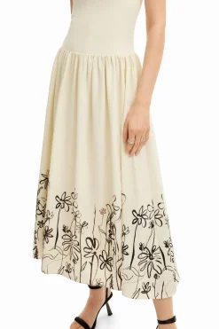 Vestidos Y Monos-Desigual Vestido midi evasé flores
