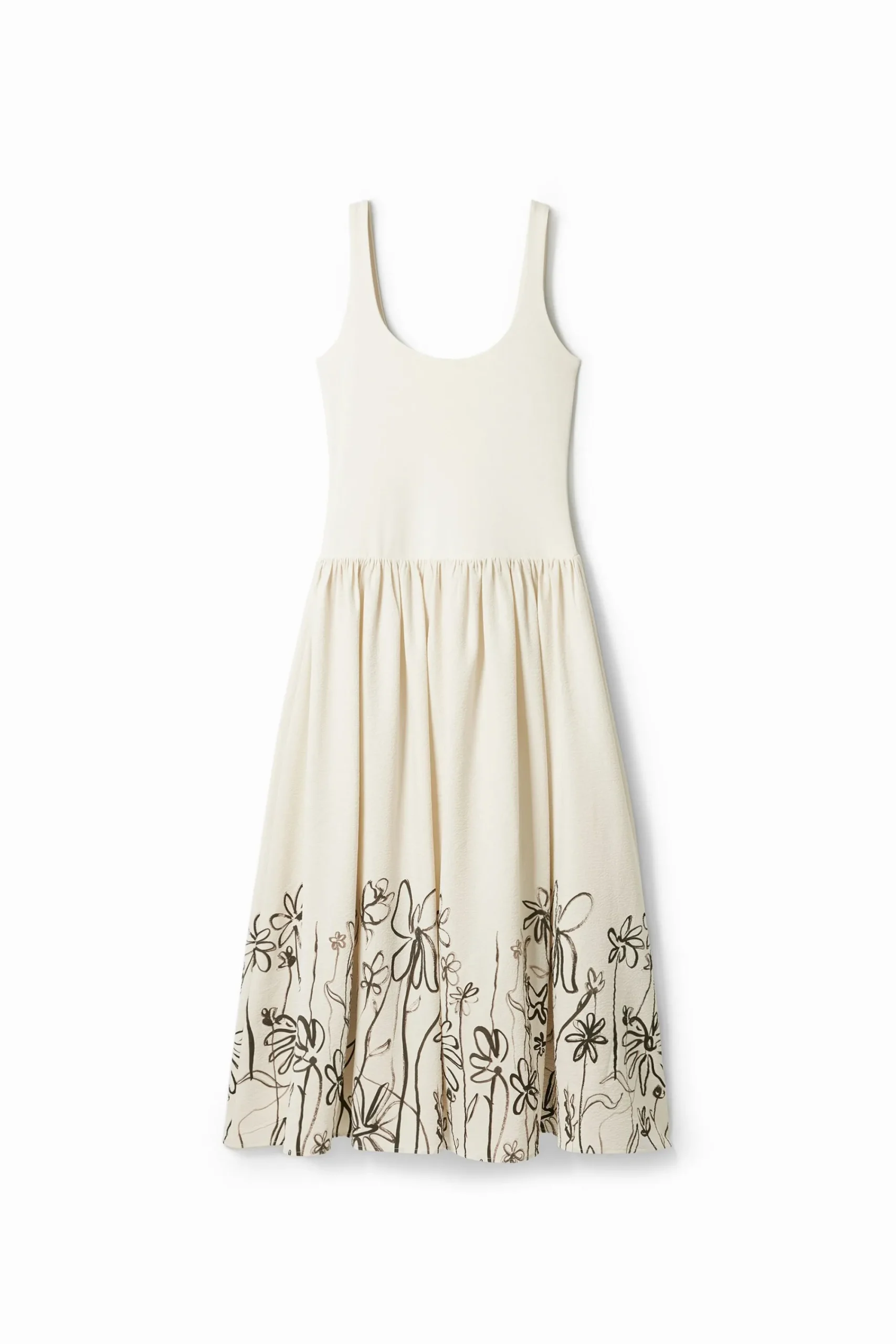 Vestidos Y Monos-Desigual Vestido midi evasé flores