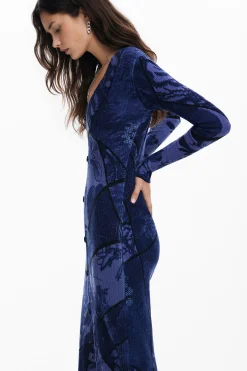 Ropa De Punto|Vestidos Y Monos-Desigual Vestido midi flores