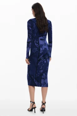 Ropa De Punto|Vestidos Y Monos-Desigual Vestido midi flores