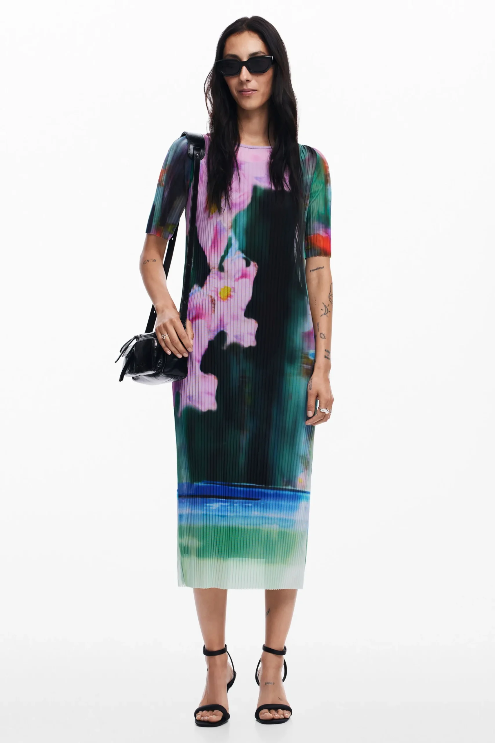 Vestidos Y Monos-Desigual Vestido midi flores
