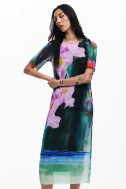 Vestidos Y Monos-Desigual Vestido midi flores