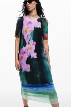 Vestidos Y Monos-Desigual Vestido midi flores