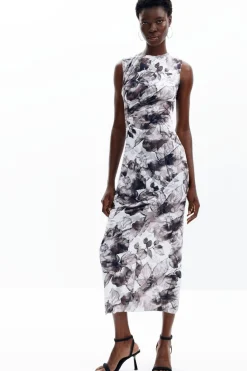 Vestidos Y Monos-Desigual Vestido midi flores