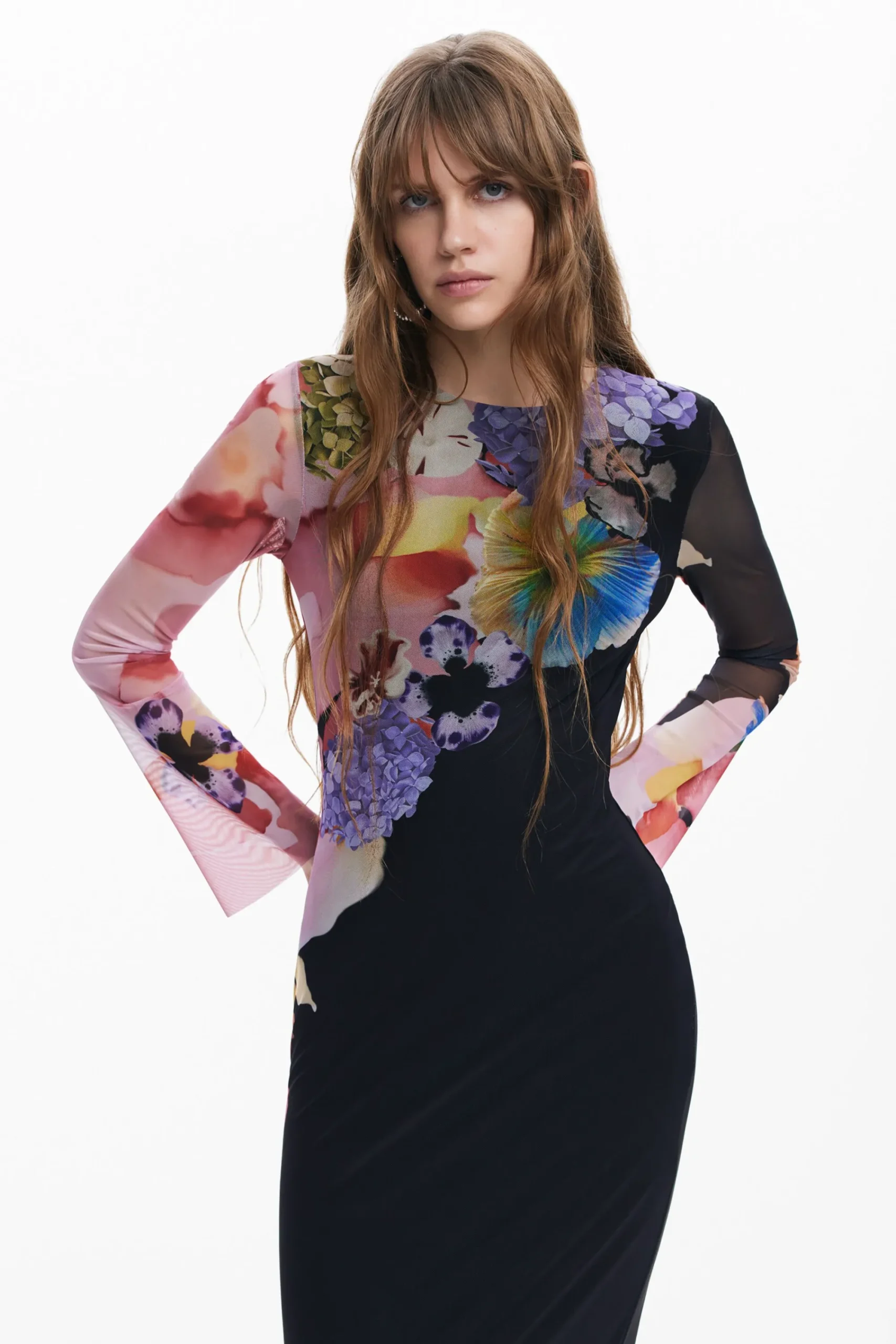 Vestidos Y Monos-Desigual Vestido midi flores