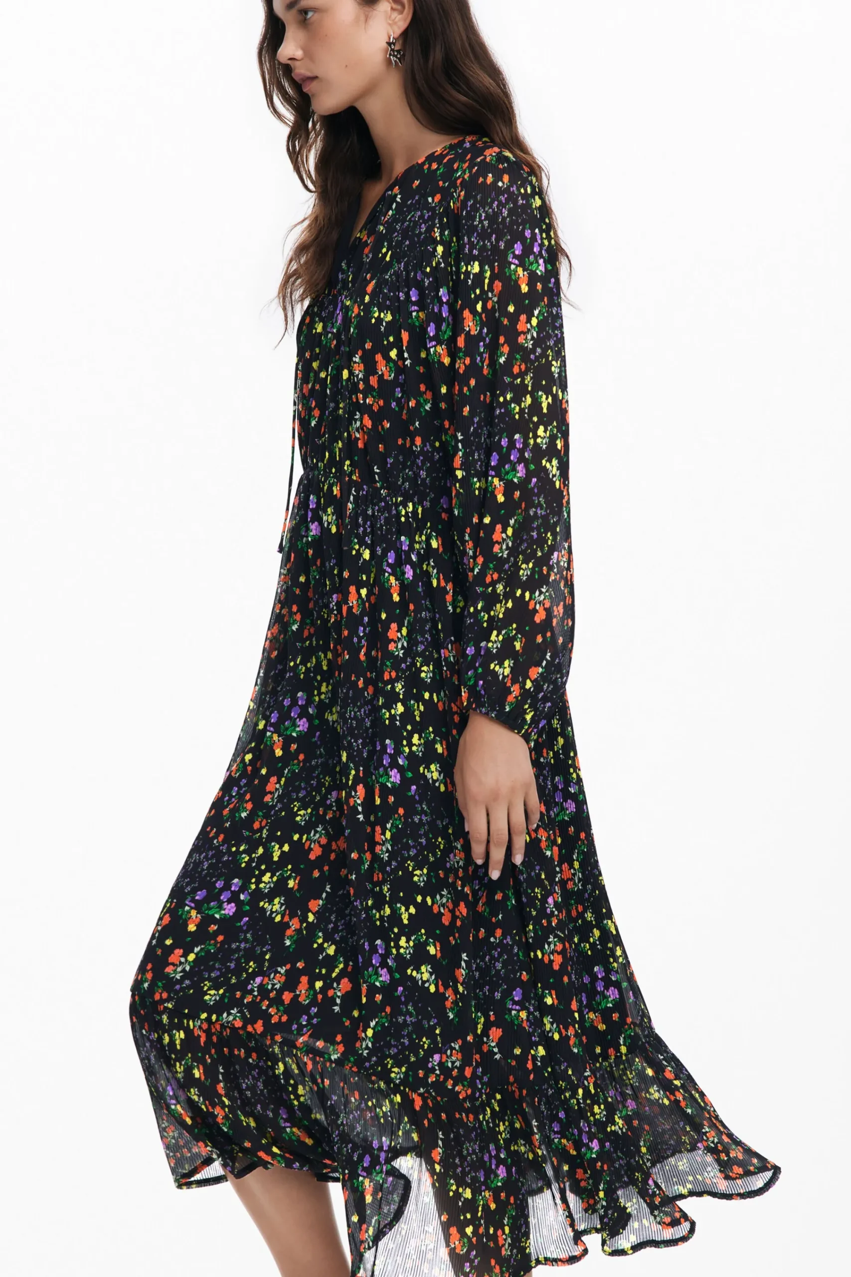 Vestidos Y Monos-Desigual Vestido midi flores