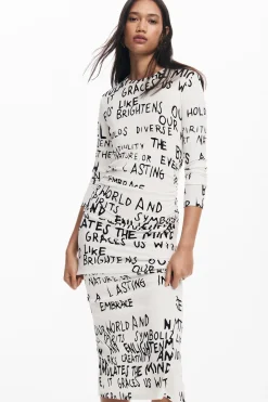 Ropa De Punto|Vestidos Y Monos-Desigual Vestido midi frase