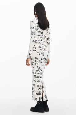 Ropa De Punto|Vestidos Y Monos-Desigual Vestido midi frase