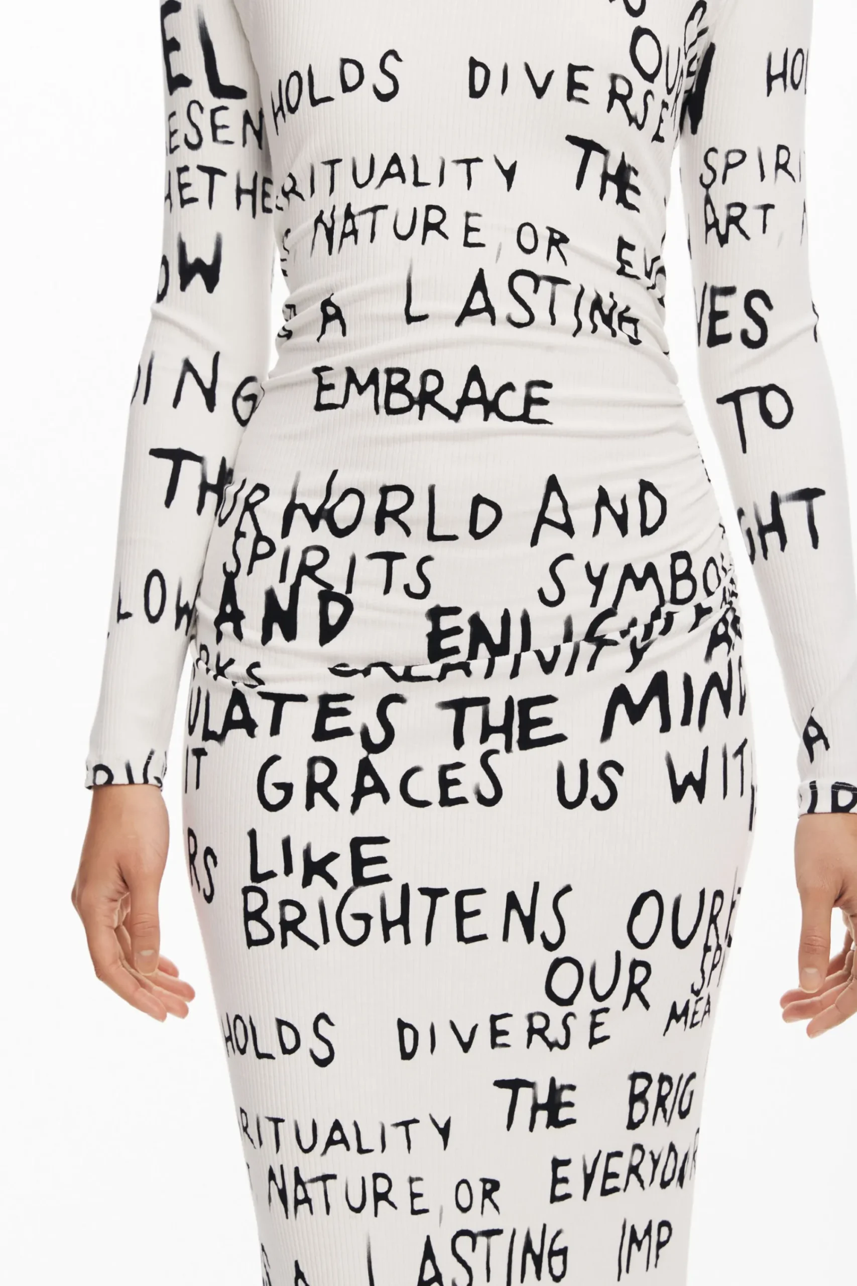 Ropa De Punto|Vestidos Y Monos-Desigual Vestido midi frase