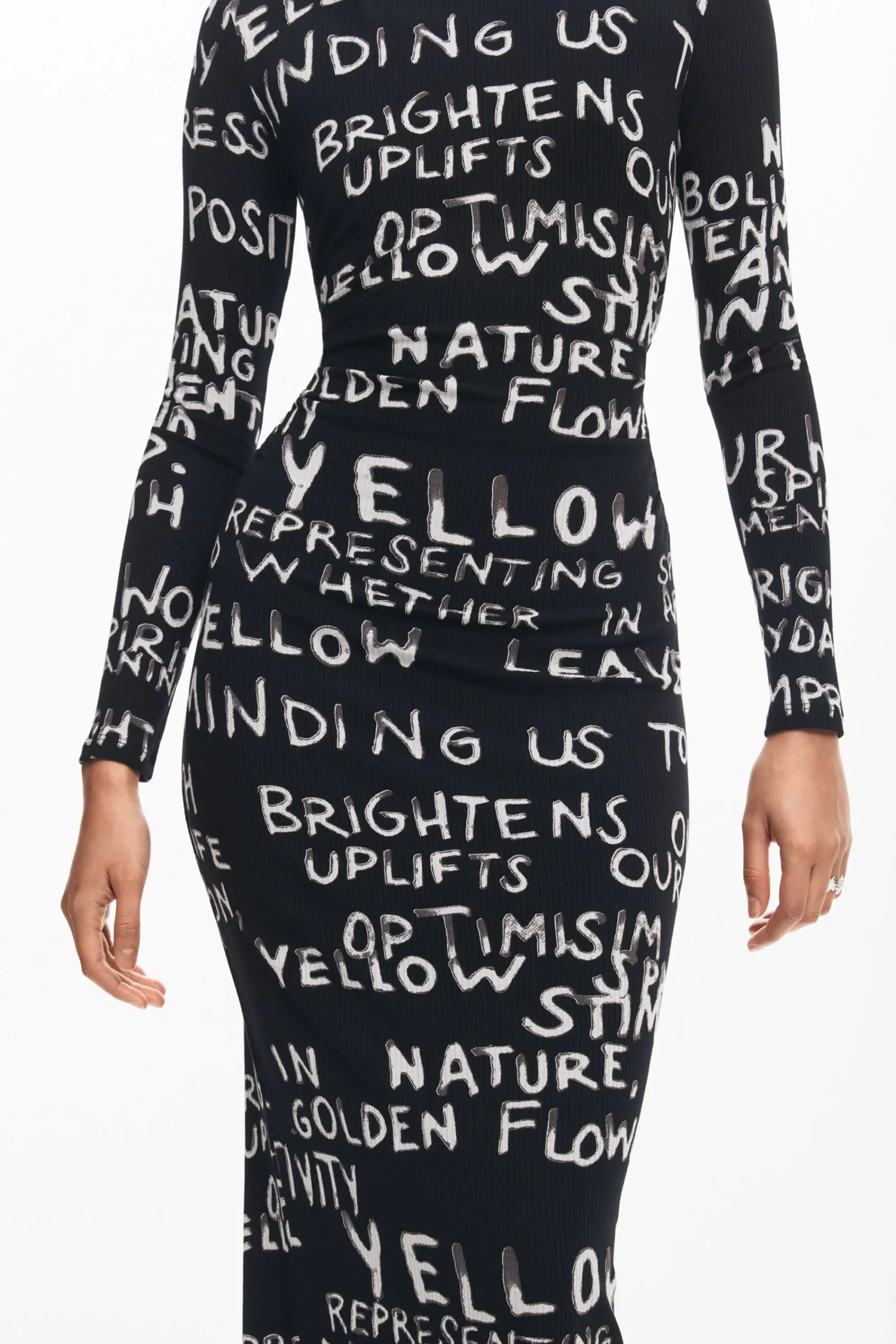 Ropa De Punto|Vestidos Y Monos-Desigual Vestido midi frases