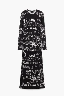 Ropa De Punto|Vestidos Y Monos-Desigual Vestido midi frases