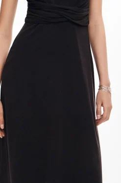 Vestidos Y Monos-Desigual Vestido midi frunces