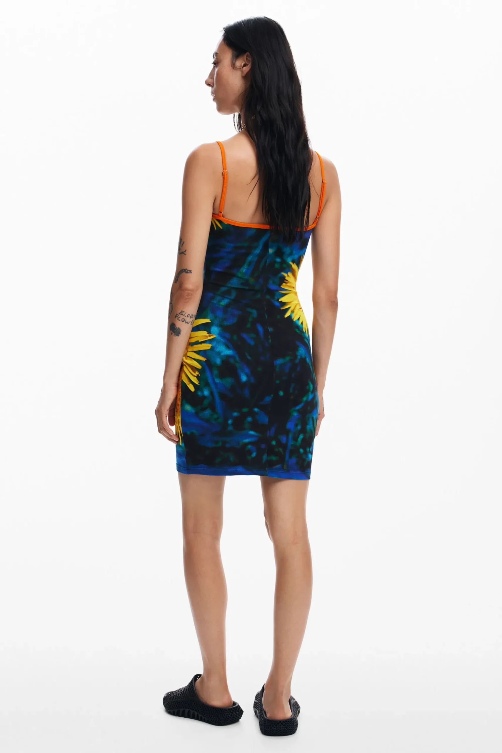 Vestidos Y Monos-Desigual Vestido midi girasoles