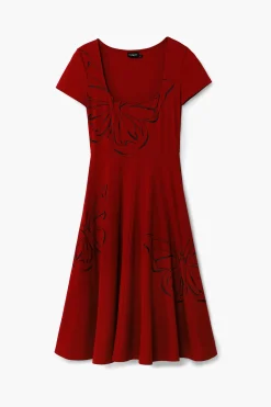 Vestidos Y Monos-Desigual Vestido midi mariposas