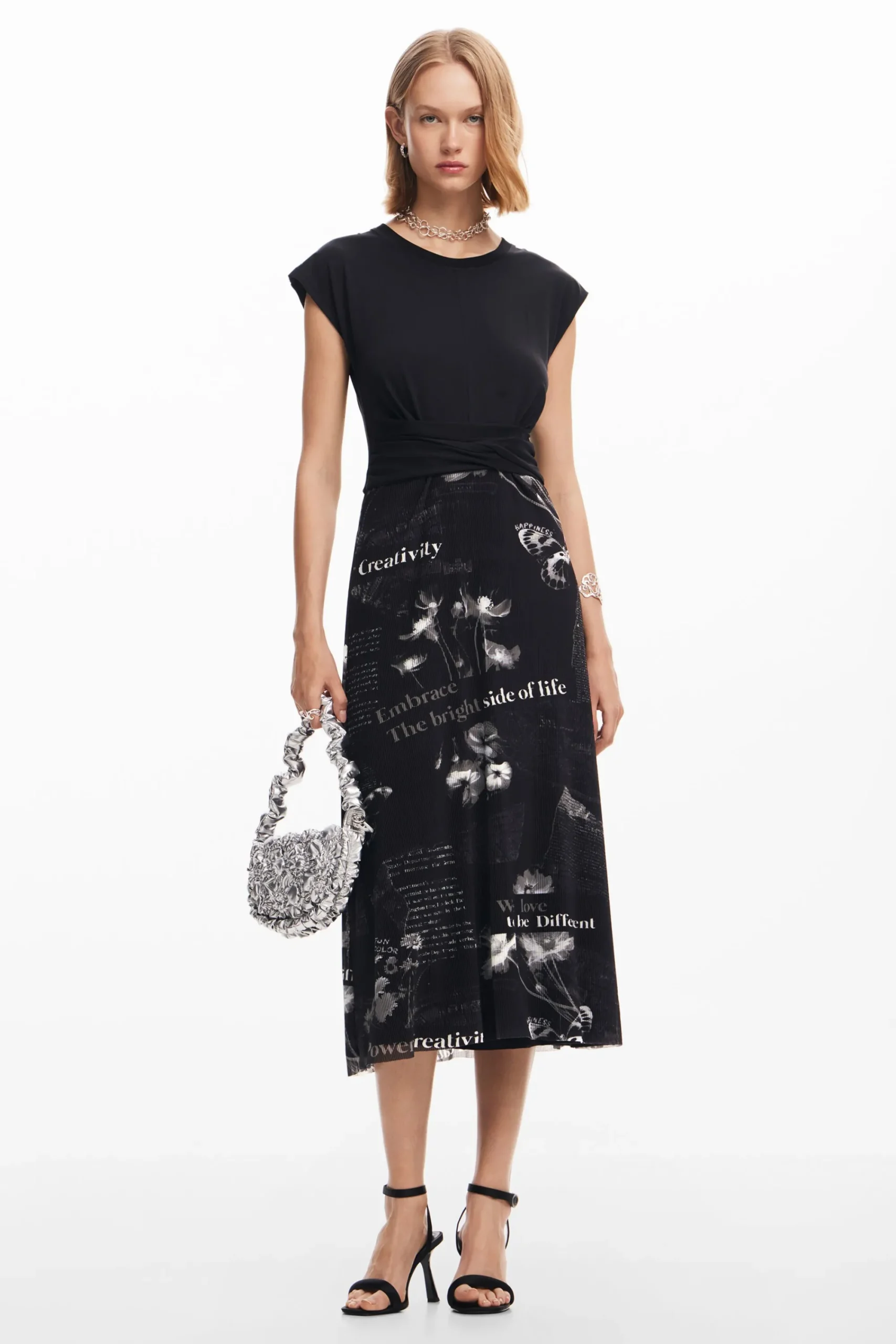 Vestidos Y Monos-Desigual Vestido midi textos