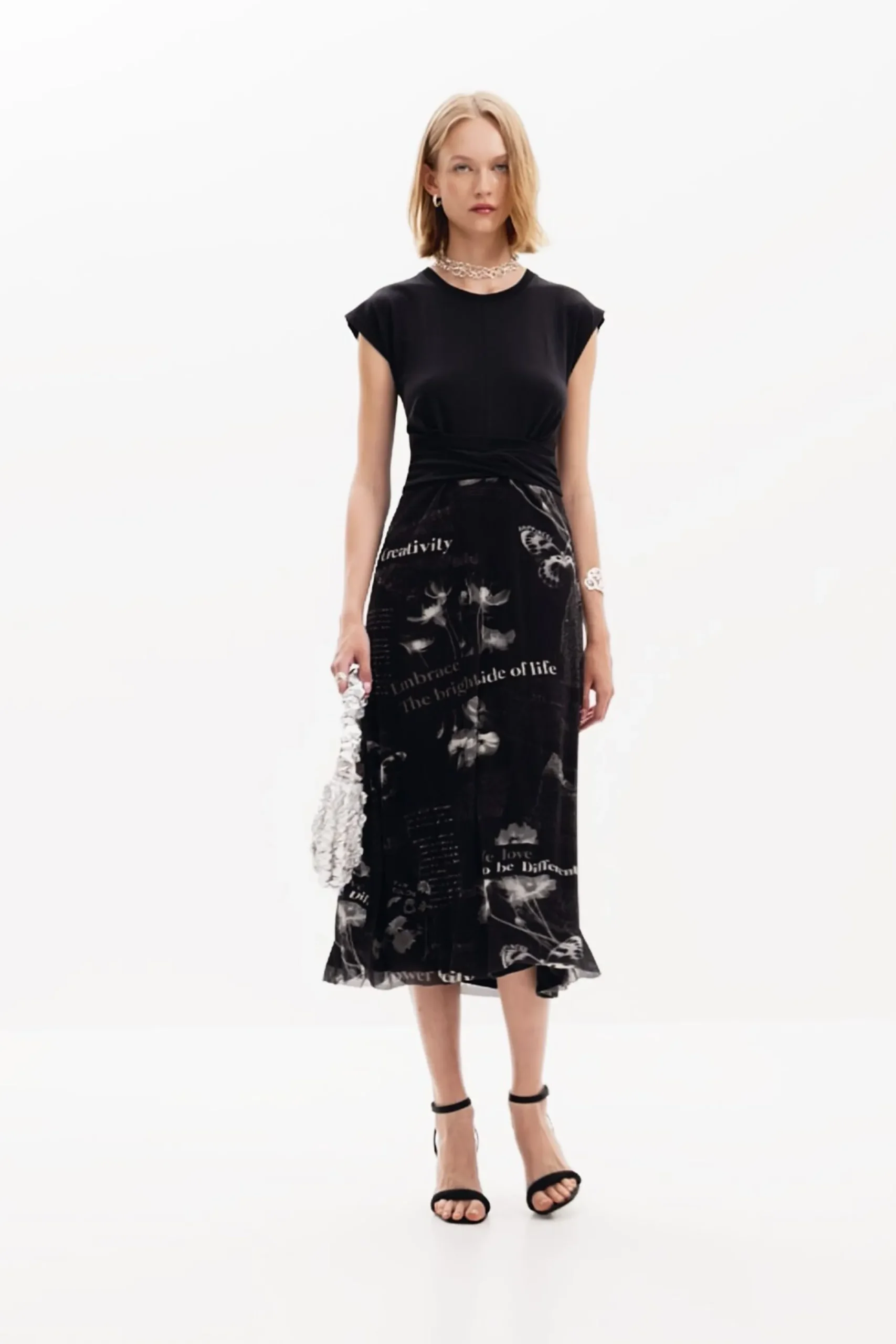 Vestidos Y Monos-Desigual Vestido midi textos