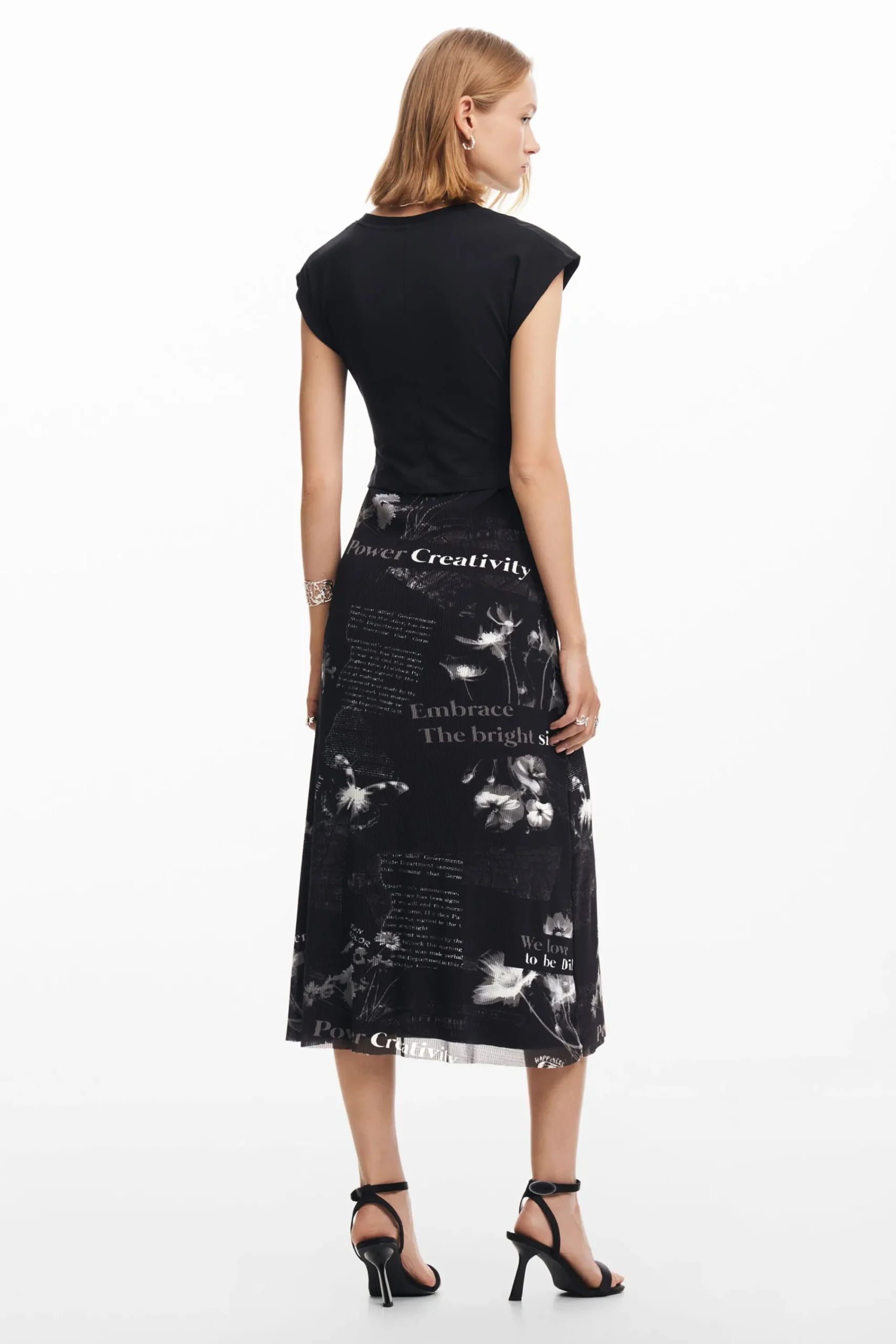 Vestidos Y Monos-Desigual Vestido midi textos