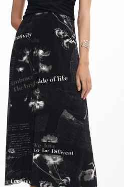 Vestidos Y Monos-Desigual Vestido midi textos