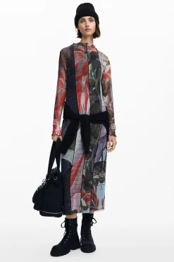 Vestidos Y Monos-Desigual Vestido midi tul estampado