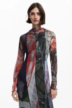 Vestidos Y Monos-Desigual Vestido midi tul estampado