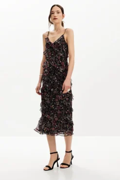 Vestidos Y Monos-Desigual Vestido midi volantes