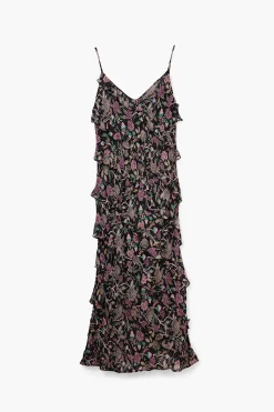 Vestidos Y Monos-Desigual Vestido midi volantes