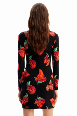 Vestidos Y Monos-Desigual Vestido mini canalé flores