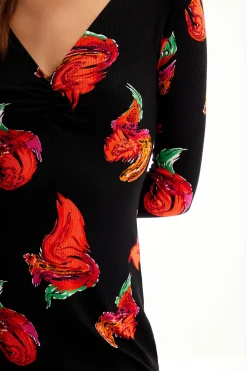 Vestidos Y Monos-Desigual Vestido mini canalé flores