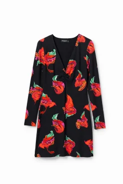 Vestidos Y Monos-Desigual Vestido mini canalé flores