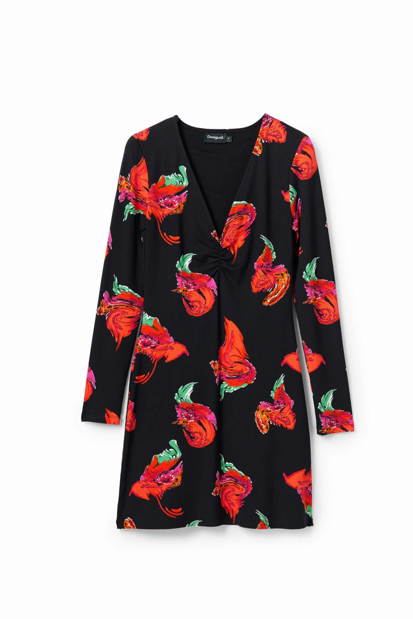 Vestidos Y Monos-Desigual Vestido mini canalé flores