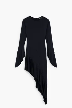 Vestidos Y Monos-Desigual Vestido negro asimétrico María Escoté