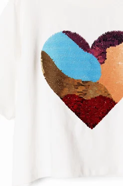 Camisetas Y Camisas-Desigual Vestido rayas corazón