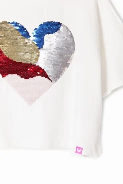 Camisetas Y Camisas-Desigual Vestido rayas corazón
