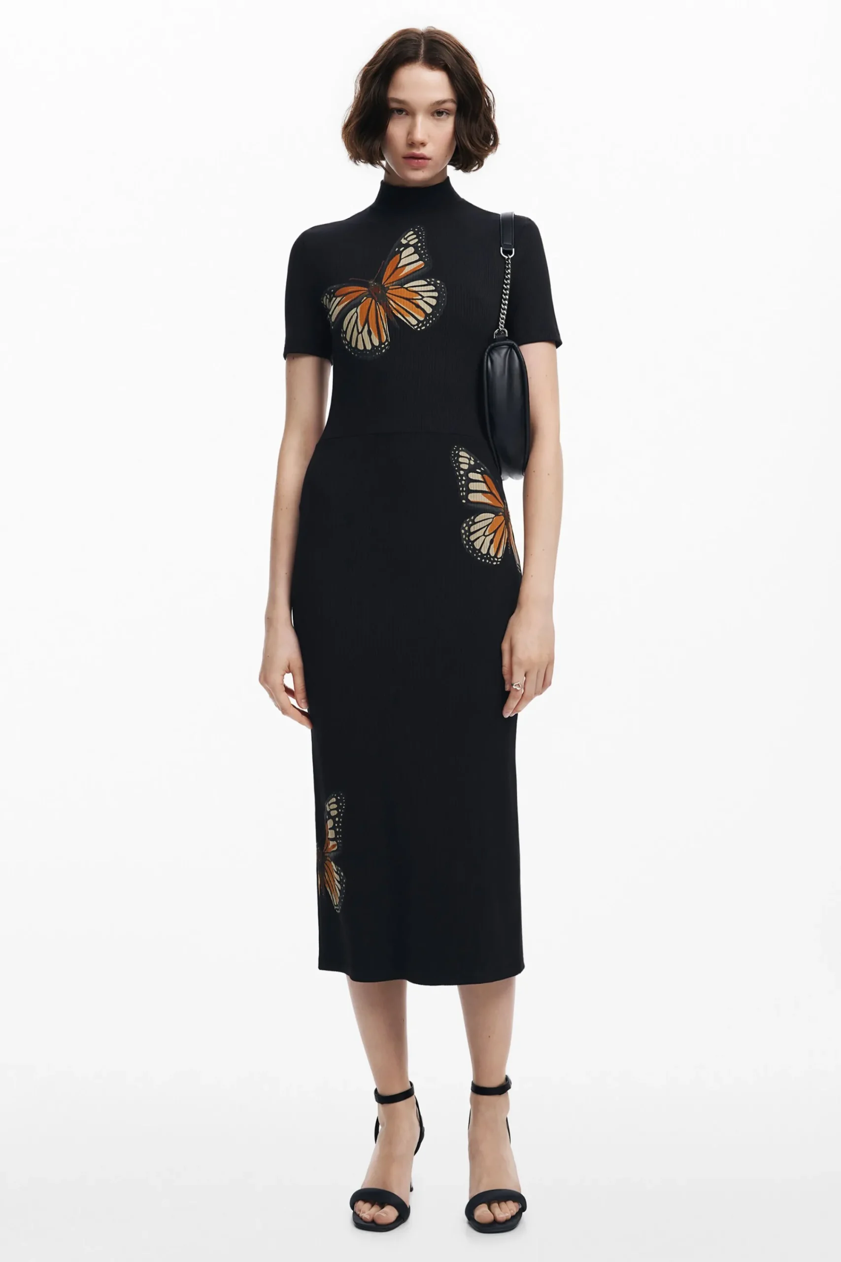 Vestidos Y Monos-Desigual Vestido slim midi mariposas