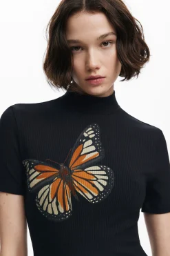 Vestidos Y Monos-Desigual Vestido slim midi mariposas