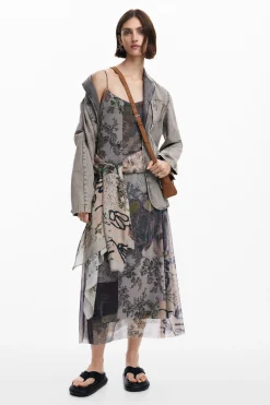 Vestidos Y Monos-Desigual Vestido tul estampado