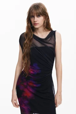 Vestidos Y Monos-Desigual Vestido tul flores