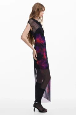 Vestidos Y Monos-Desigual Vestido tul flores