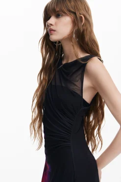 Vestidos Y Monos-Desigual Vestido tul flores